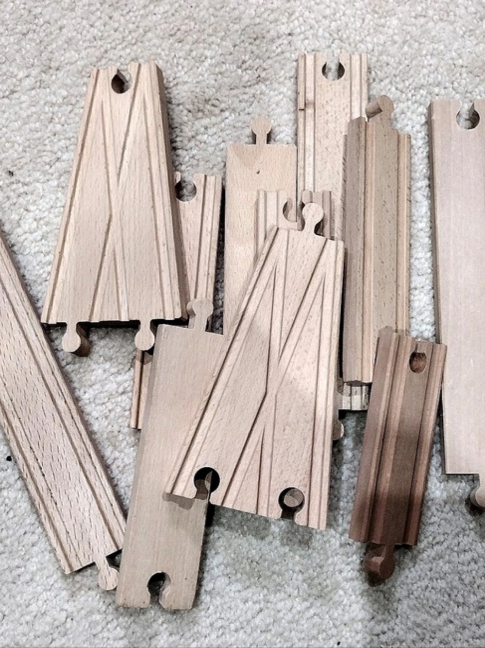 Lot of 10  Rail Wooden Track Pieces
